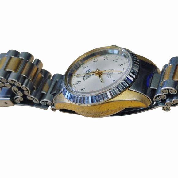 Samuel Gassan Ronda Matic 4138 Automatic Watch Vintage1980s Two Tone Bracelet main image 16